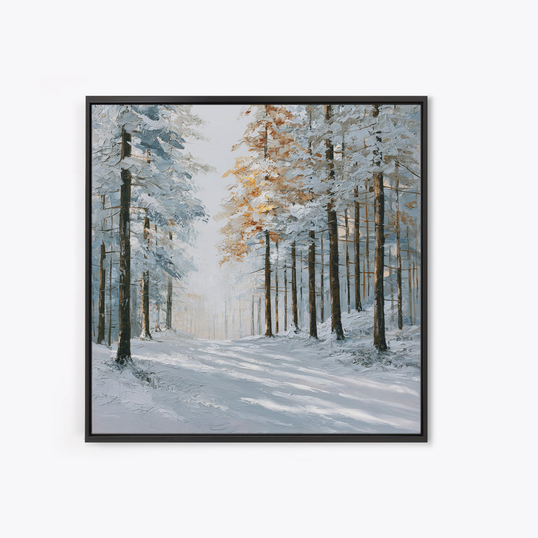 Snowy Nordic Forest Canvas Print, Scandinavian Art, Art, Living Room Decor, Fine Art, Nordic, Abstract Art, Canvas Art, SCA-1x1-25