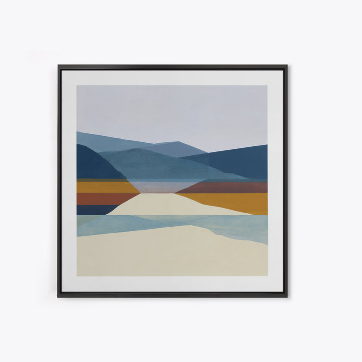 Minimal Fjord Landscape Canvas Print, Scandinavian Art, Neutral Decor, Living Room Decor, Fine Art, Nordic, Wall Decor, SCA-1x1-26