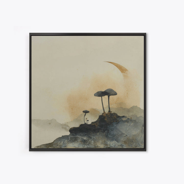 Reindeer Silhouette in Snowy Landscape Canvas Print, Scandinavian Art, Modern Decor, Living Room Decor, Fine Art, Nordic, SCA-1x1-30