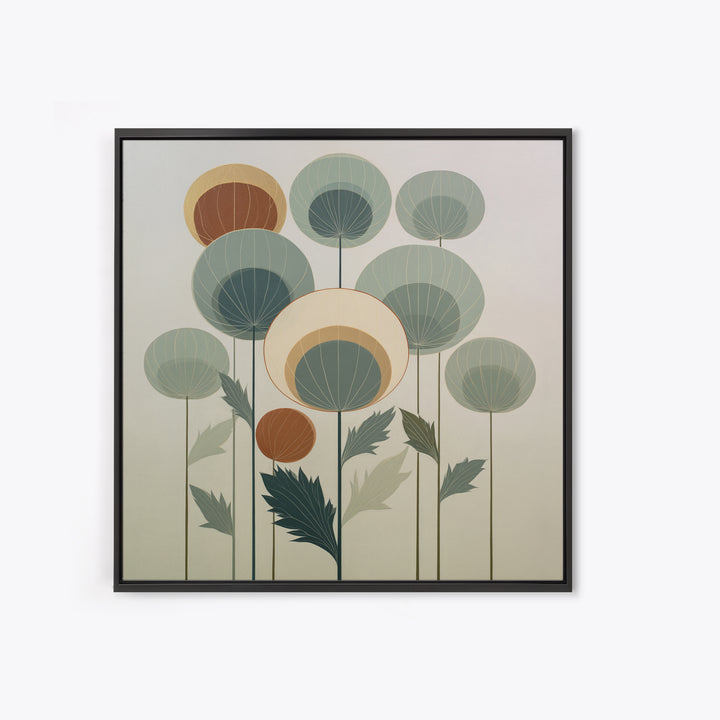 Minimal Meadow Flowers Framed Canvas Print, Scandinavian Art, Fine Art Print, Living Room Decor, Fine Art, Nordic, Printable, SCA-1x1-34