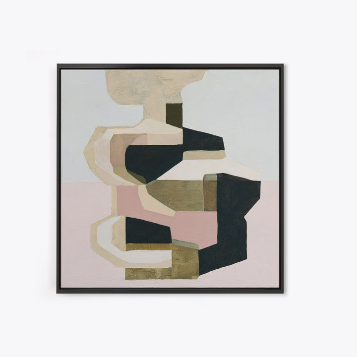 Winter Cabin Smoke Framed Canvas Print, Scandinavian Art, Scandinavian, Living Room Decor, Abstract Art, Nordic, Wall Art, SCA-1x1-42