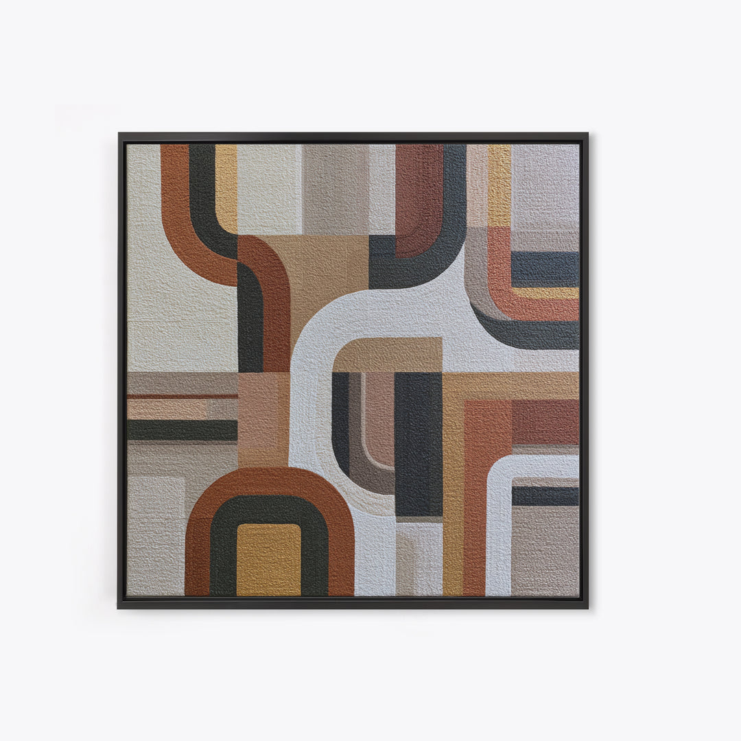 Soft Wool Texture Abstract Framed Canvas Print, Scandinavian Art, Boho Wall Decor, Living Room Decor, Fine Art, Nordic, SCA-1x1-43