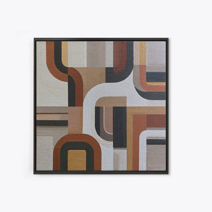 Soft Wool Texture Abstract Framed Canvas Print, Scandinavian Art, Boho Wall Decor, Living Room Decor, Fine Art, Nordic, SCA-1x1-43