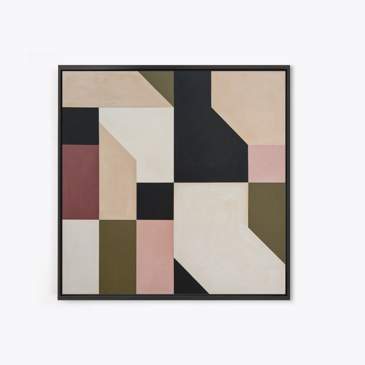 Scandinavian Textile Pattern Framed Canvas Print, Scandinavian Art, Abstract Wall Art, Living Room Decor, Fine Art, Nordic, SCA-1x1-64