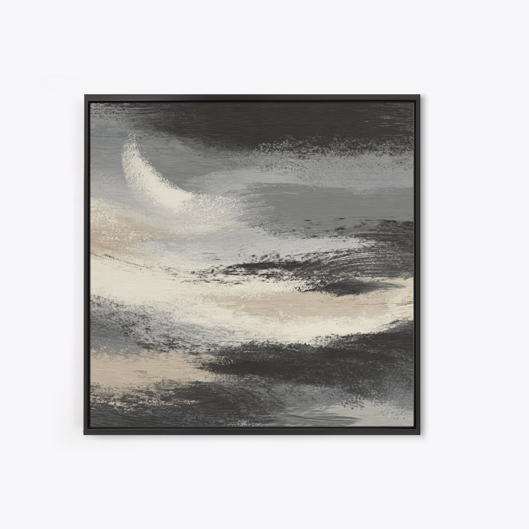 Herringbone Monochrome Pattern Framed Canvas Print, Scandinavian Art, Gallery Decor, Living Room Decor, Fine Art, Nordic, SCA-1x1-70