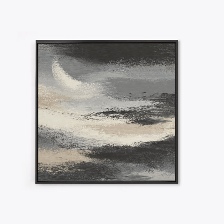 Herringbone Monochrome Pattern Framed Canvas Print, Scandinavian Art, Gallery Decor, Living Room Decor, Fine Art, Nordic, SCA-1x1-70