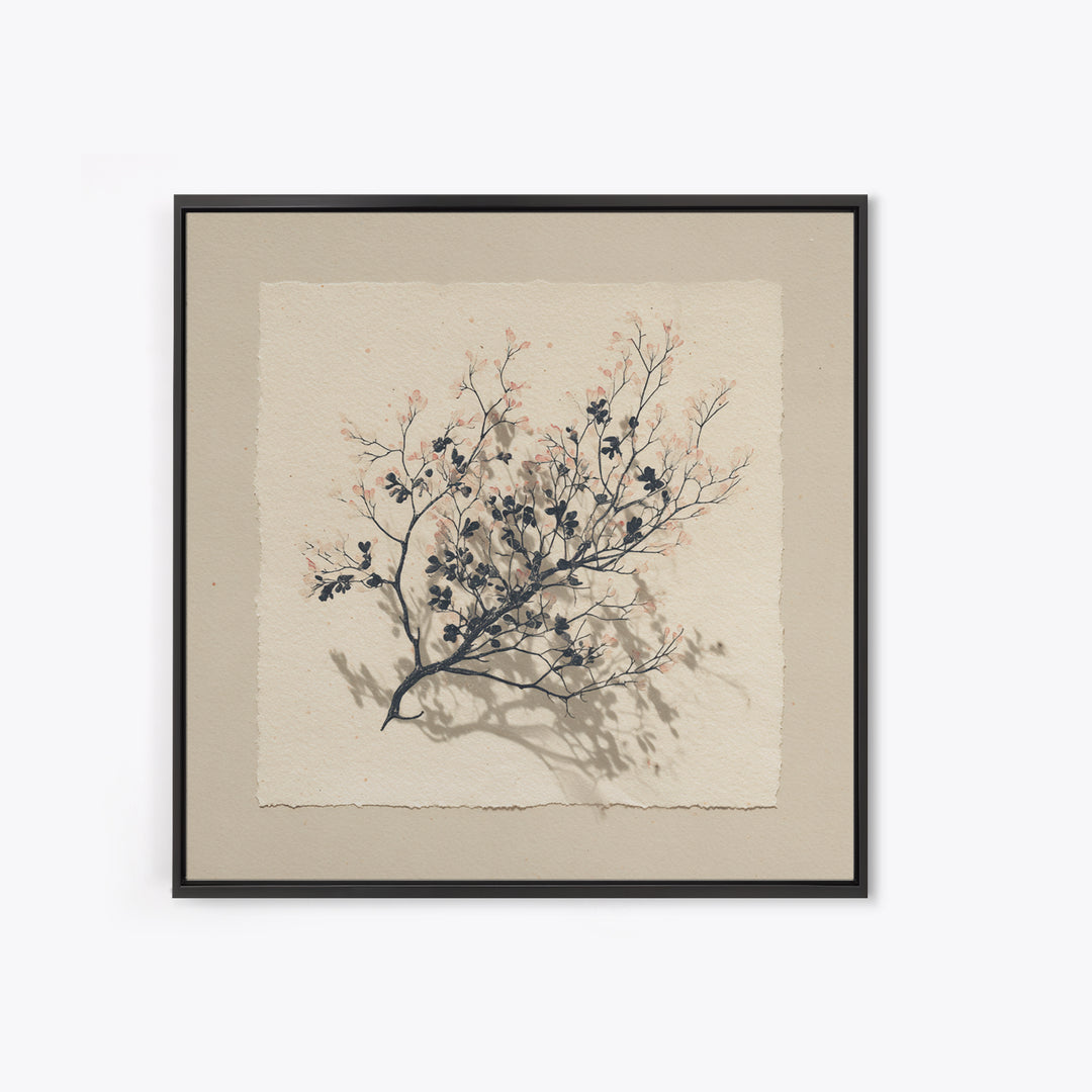 Quiet Coastal Rocks and Gray Sea Framed Canvas Print, Scandinavian Art, Scandinavian, Living Room Decor, Fine Art, Nordic, SCA-1x1-71