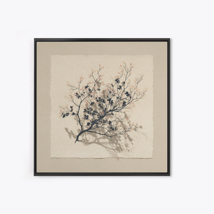 Quiet Coastal Rocks and Gray Sea Framed Canvas Print, Scandinavian Art, Scandinavian, Living Room Decor, Fine Art, Nordic, SCA-1x1-71