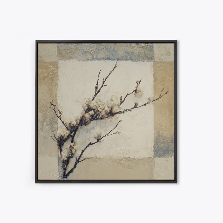 Pale Oak Botanical Line Drawing Canvas Print, Scandinavian Art, Christmas Decor, Living Room Decor, Fine Art, Nordic, SCA-1x1-77