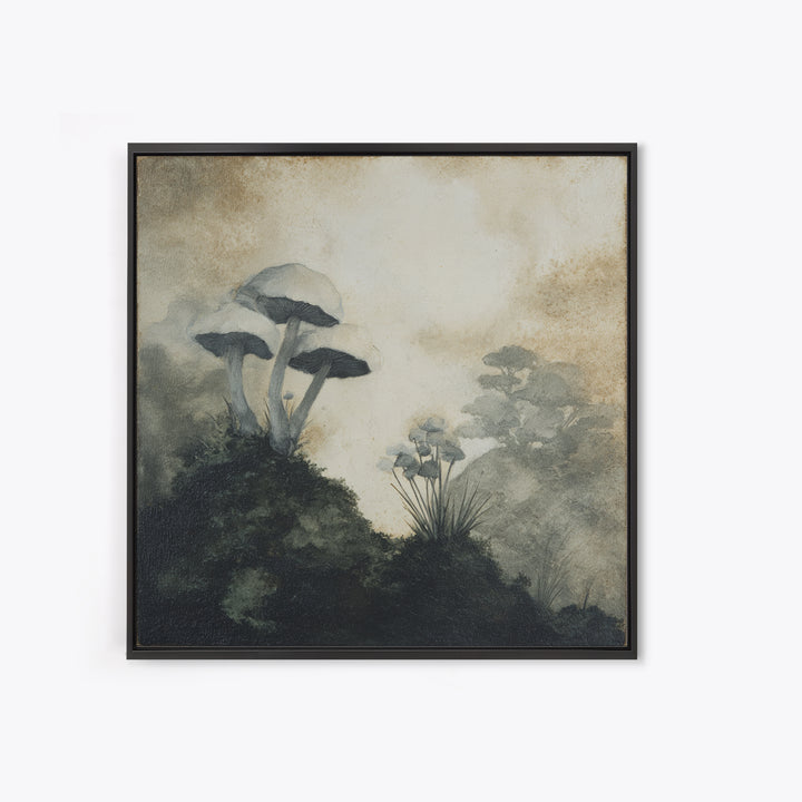 Reindeer Silhouette in Snowy Landscape Canvas Print, Scandinavian Art, Living Room Decor, Nordic, Printable Art, SCA-1x1-78