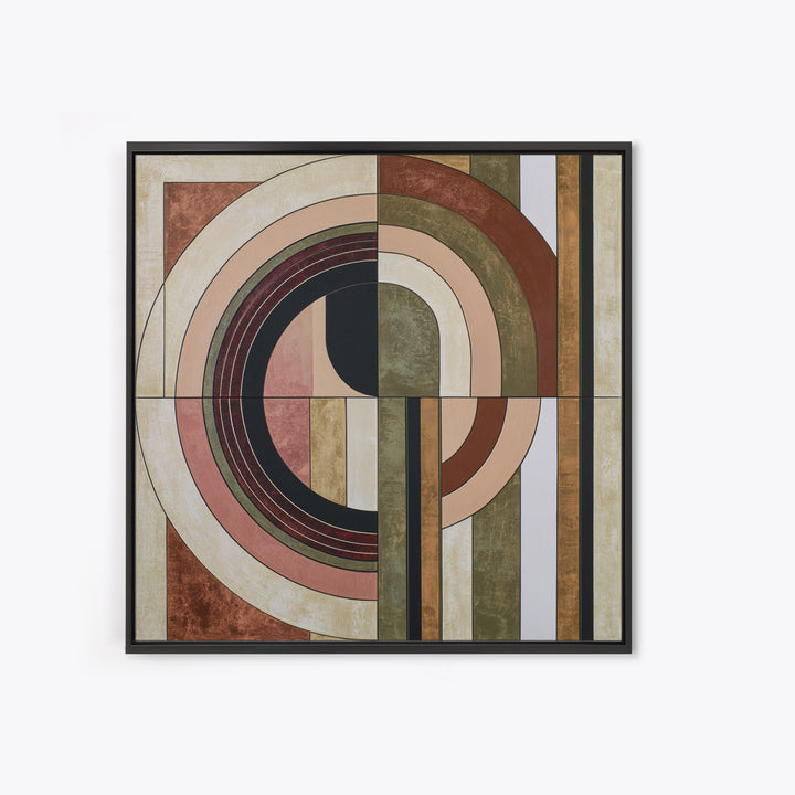 Abstract Arch Shapes Canvas Print, Scandinavian Art, Minimalist Decor, Living Room Decor, Fine Art, Nordic, Oil Painting, SCA-1x1-86