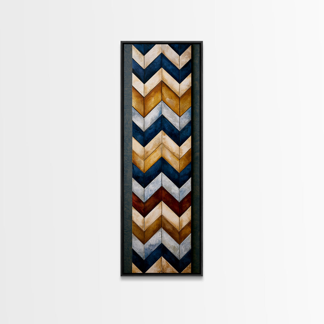 Herringbone Monochrome Pattern Canvas Print, Scandinavian Art, Modern Art, Living Room Decor, Fine Art, Nordic, SCA-1x3-10