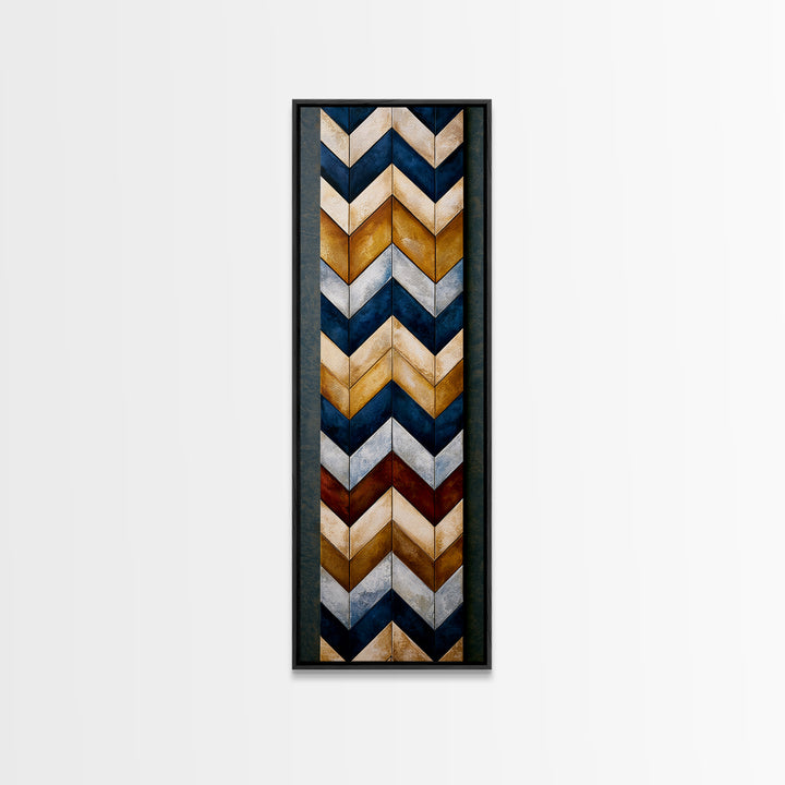 Herringbone Monochrome Pattern Canvas Print, Scandinavian Art, Modern Art, Living Room Decor, Fine Art, Nordic, SCA-1x3-10