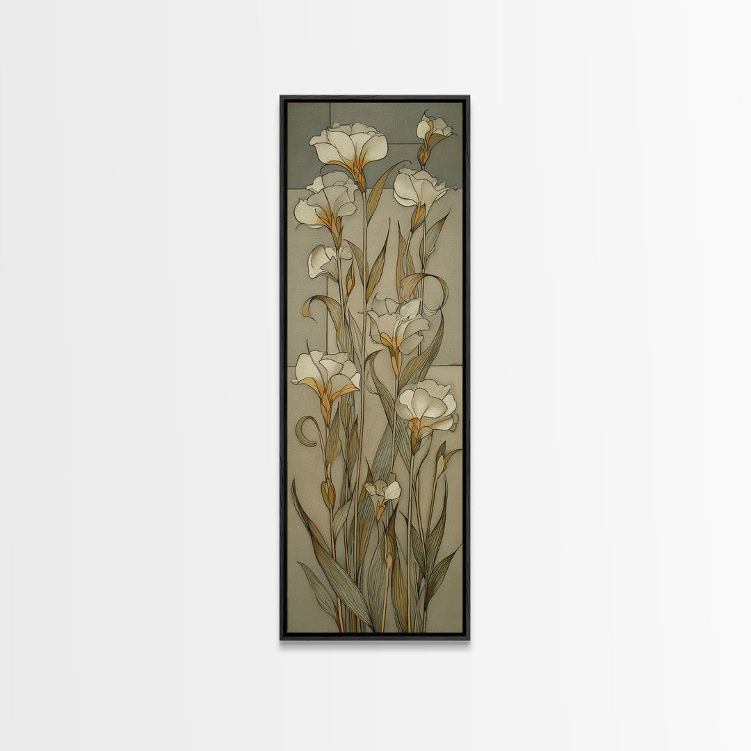 Quiet Coastal Rocks and Gray Sea Canvas Print, Scandinavian Art, Boho Wall Art, Living Room Decor, Nordic, Modern Decor, SCA-1x3-11