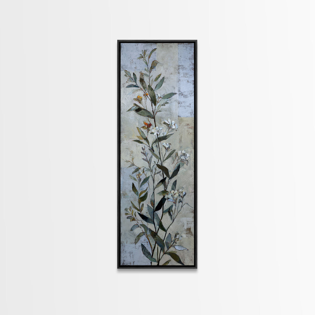 Pale Oak Botanical Line Drawing Canvas Print, Scandinavian Art, Christmas Decor, Living Room Decor, Fine Art, Nordic, SCA-1x3-17