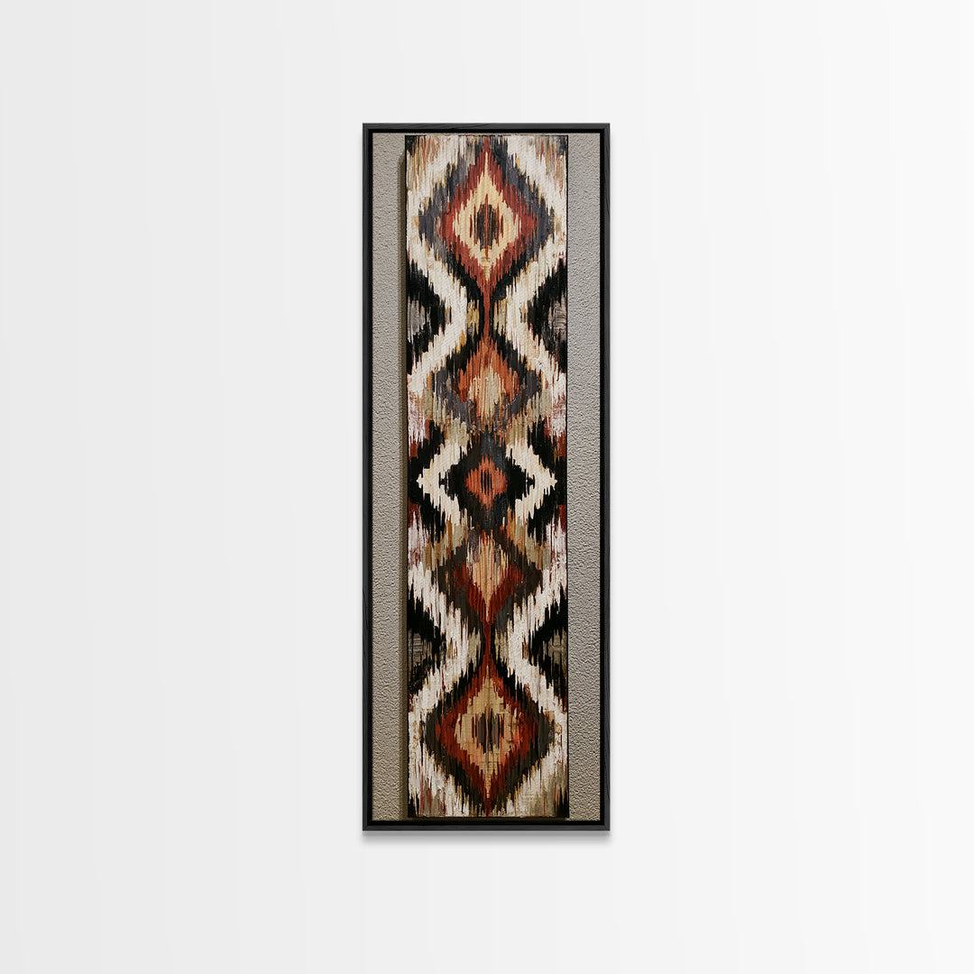 Scandinavian Textile Pattern Canvas Print, Scandinavian Art, Large Wall Art, Living Room Decor, Nordic, Living Room Wall Art, SCA-1x3-28