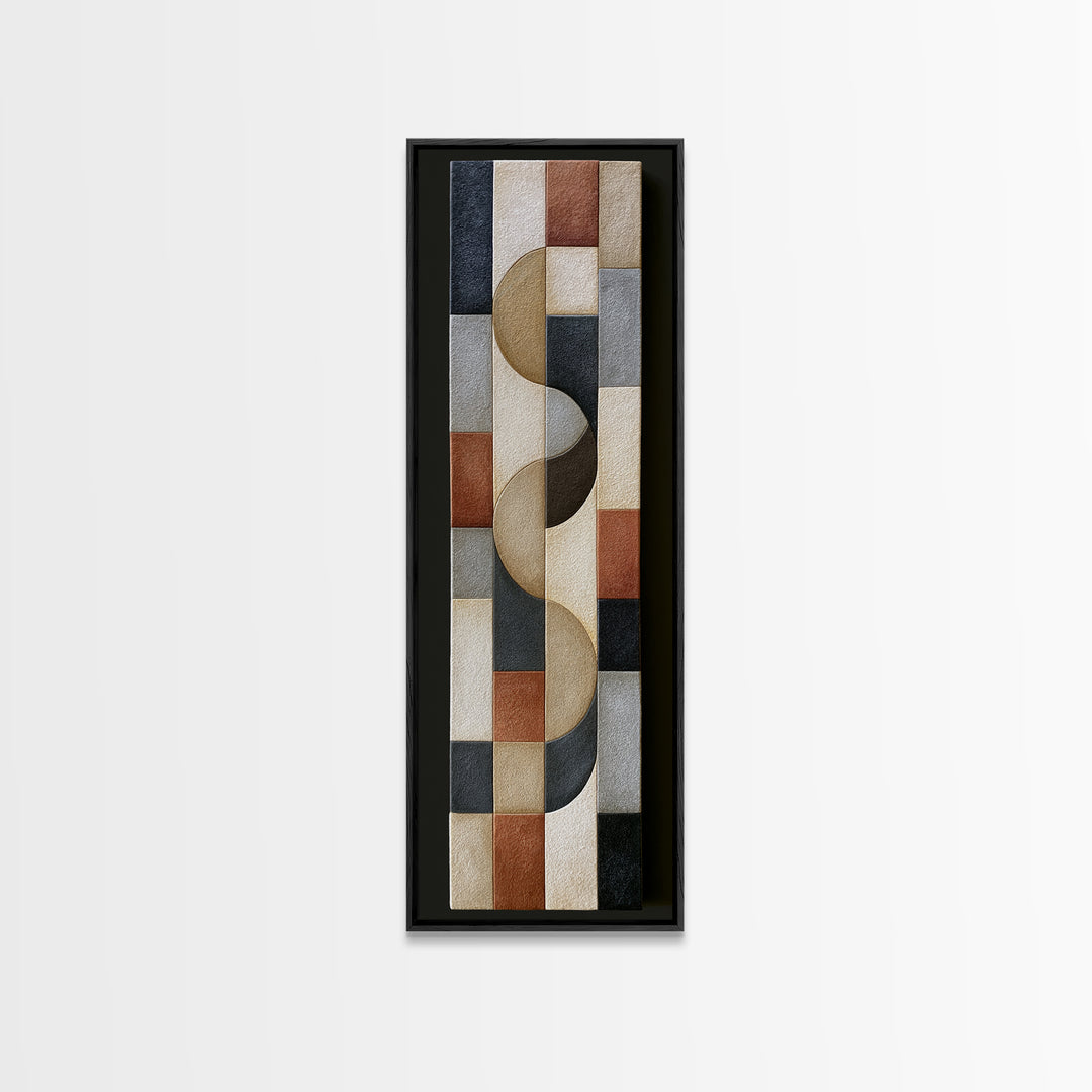Soft Wool Texture Abstract Framed Canvas Print, Scandinavian Art, Living Room Wall Art, Living Room Decor, Abstract Art, Nordic, SCA-1x3-31