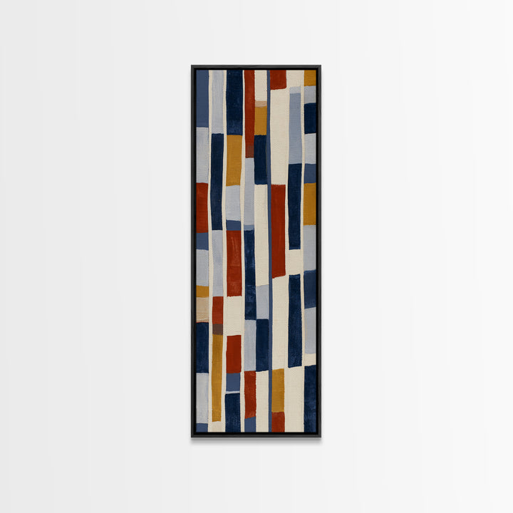 Scandinavian Textile Pattern Framed Canvas Print, Scandinavian Art, Printable Wall Art, Living Room Decor, Fine Art, Nordic, SCA-1x3-4