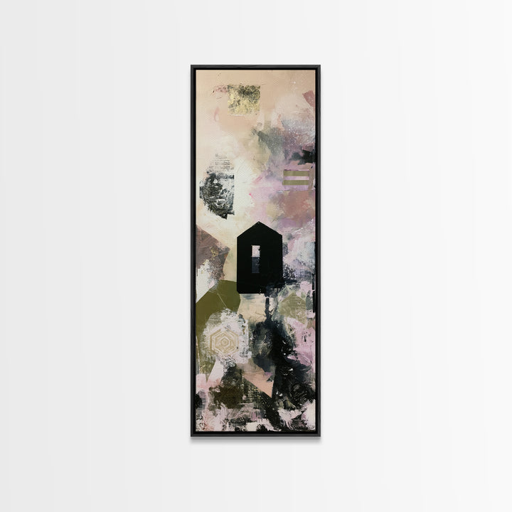Simple Black House Shape Canvas Print, Scandinavian Art, Modern Art, Living Room Decor, Abstract Art, Nordic, Contemporary Art, SCA-1x3-43