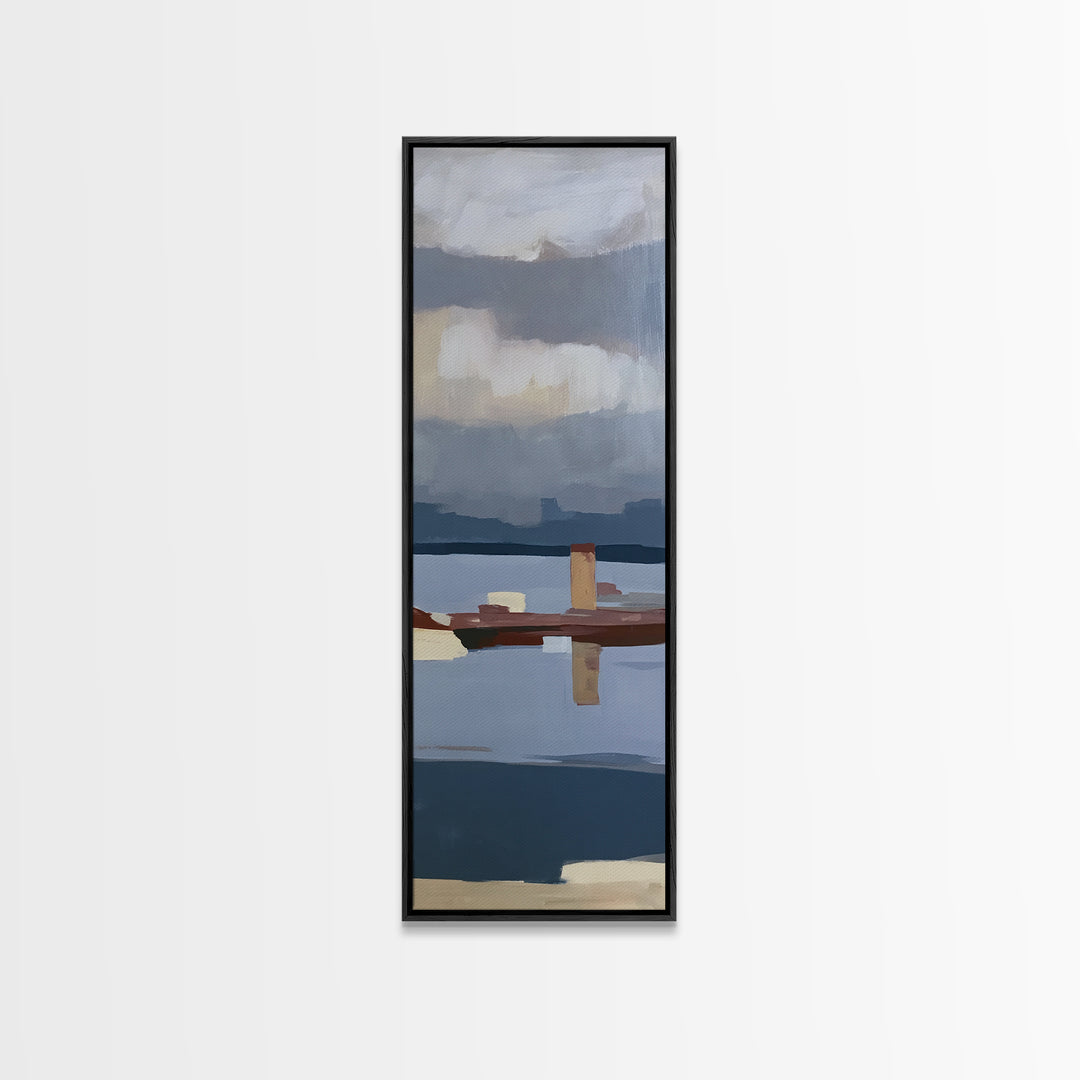 Calm Lake Dock Canvas Print, Scandinavian Art, Luxury Decor, Living Room Decor, Fine Art, Nordic, Printable Wall Art, SCA-1x3-51