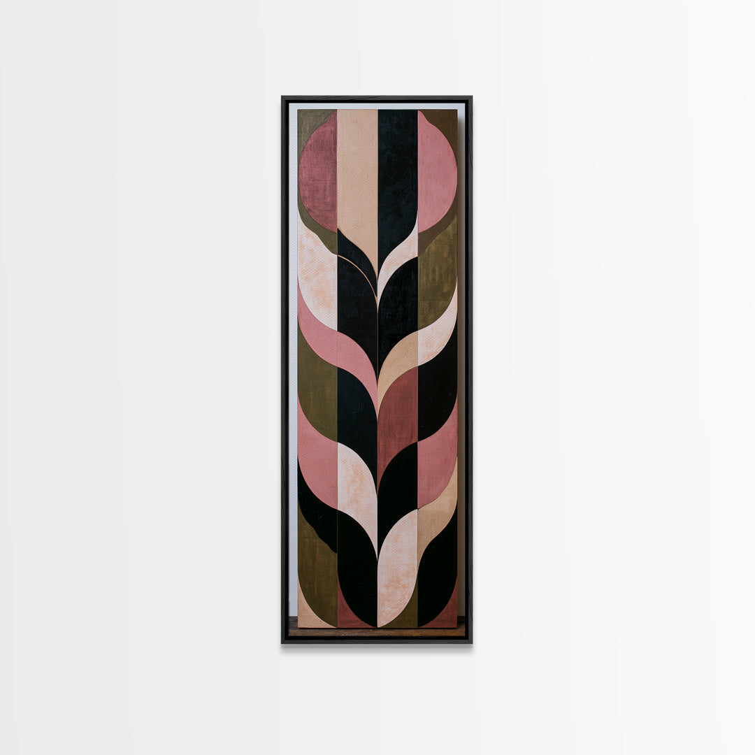 Scandinavian Textile Pattern Framed Canvas Print, Scandinavian Art, Living Room Decor, Fine Art, Nordic, Gallery Decor, SCA-1x3-52