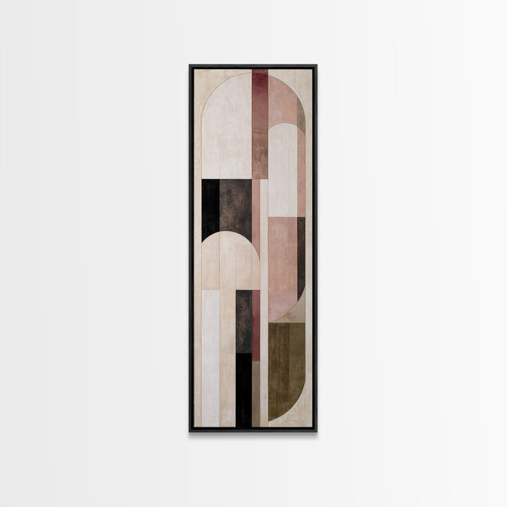 Abstract Arch Shapes Framed Canvas Print, Scandinavian Art, Textured Painting, Living Room Decor, Abstract Art, Nordic, SCA-1x3-74