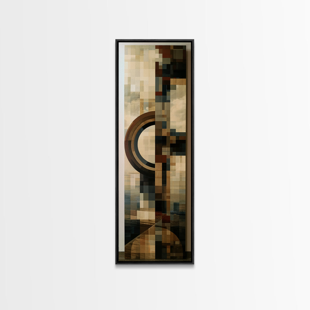 Calm Lake Dock Framed Canvas Print, Scandinavian Art, Wall Art, Living Room Decor, Oil Painting, Nordic, Large Wall Art, SCA-1x3-75