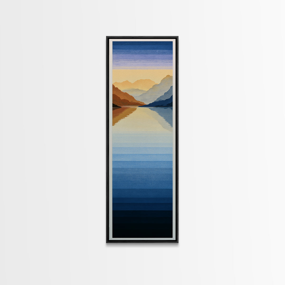 Minimal Fjord Landscape Canvas Print, Scandinavian Art, Art Print, Living Room Decor, Fine Art, Nordic, Farmhouse Decor, SCA-1x3-86