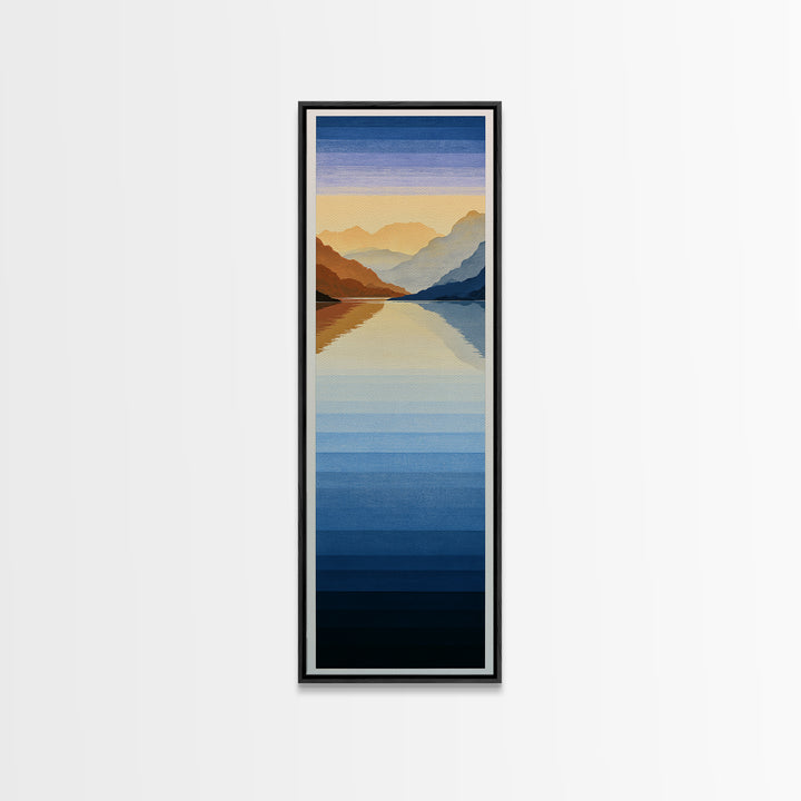 Minimal Fjord Landscape Canvas Print, Scandinavian Art, Art Print, Living Room Decor, Fine Art, Nordic, Farmhouse Decor, SCA-1x3-86