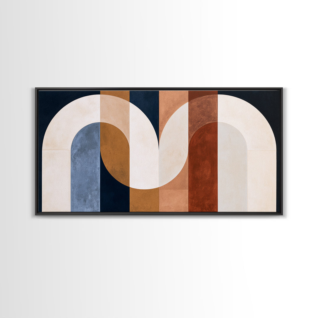 Abstract Arch Shapes Framed Canvas Print, Scandinavian Art, Decor, Living Room Decor, Abstract Art, Nordic, Printable Art, SCA-2x1-10