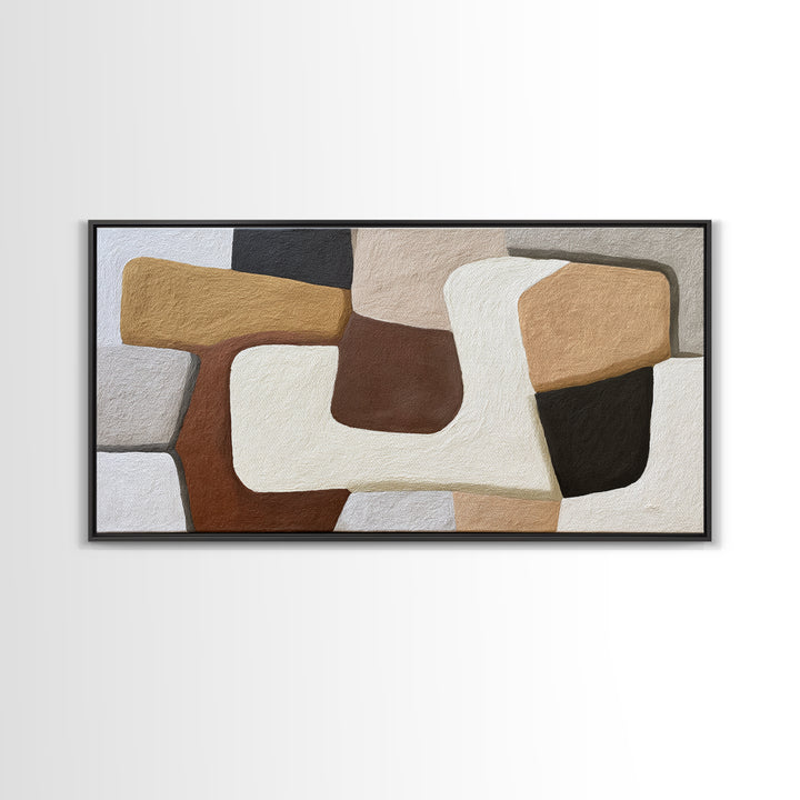 Soft Wool Texture Abstract Framed Canvas Print, Scandinavian Art, Decor, Living Room Decor, Abstract Art, Nordic, Printable Art, SCA-2x1-15