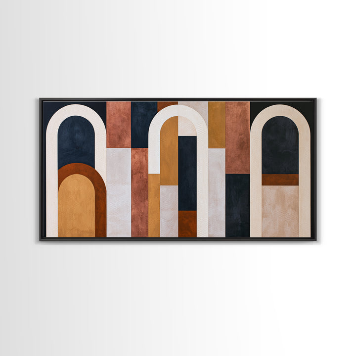 Abstract Arch Shapes Canvas Print, Scandinavian Art, Living Room Decor, Abstract Art, Nordic, Modern Wall Art, SCA-2x1-82