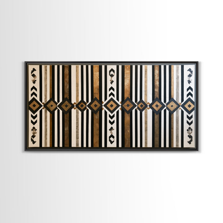 Scandinavian Textile Pattern Framed Canvas Print, Scandinavian Art, Abstract Wall Art, Living Room Decor, Fine Art, Nordic, SCA-2x1-84
