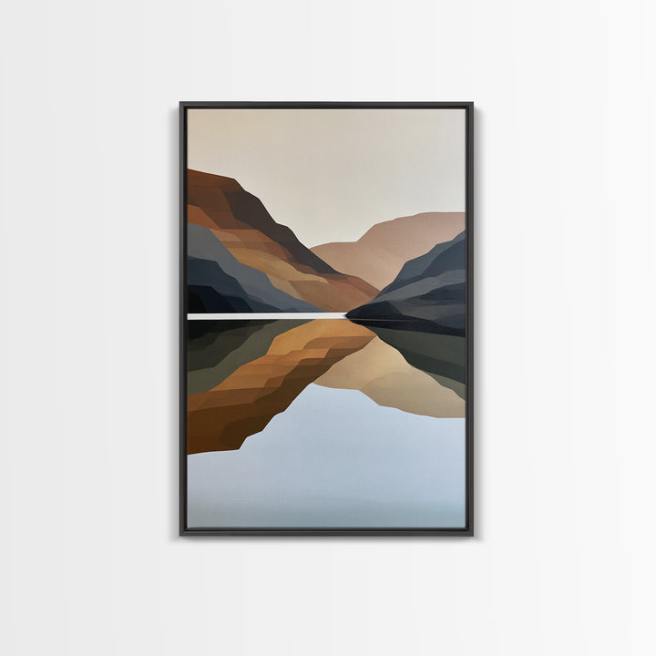 Minimal Fjord Landscape Canvas Print, Scandinavian Art, Art Print, Living Room Decor, Fine Art, Nordic, Farmhouse Decor, SCA-2x3-10