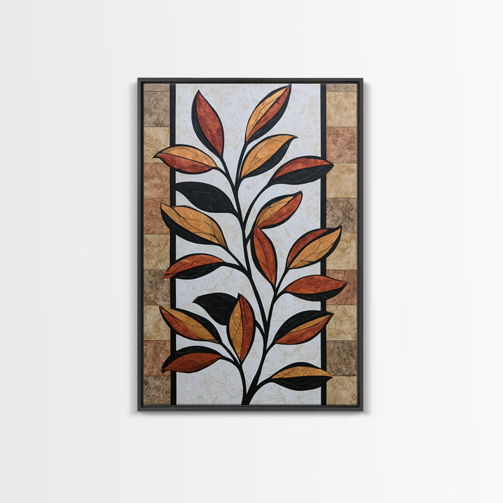 Single Black Branch on Warm White Background Canvas Print, Scandinavian Art, Canvas Art, Living Room Decor, Nordic, SCA-2x3-100