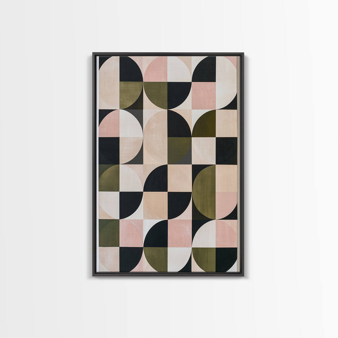 Scandinavian Textile Pattern Framed Canvas Print, Scandinavian Art, Contemporary Art, Living Room Decor, Fine Art, Nordic, SCA-2x3-24
