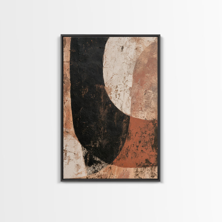 Minimal Sun over Pine Forest Framed Canvas Print, Scandinavian Art, Canvas Art, Living Room Decor, Oil Painting, Nordic, SCA-2x3-25