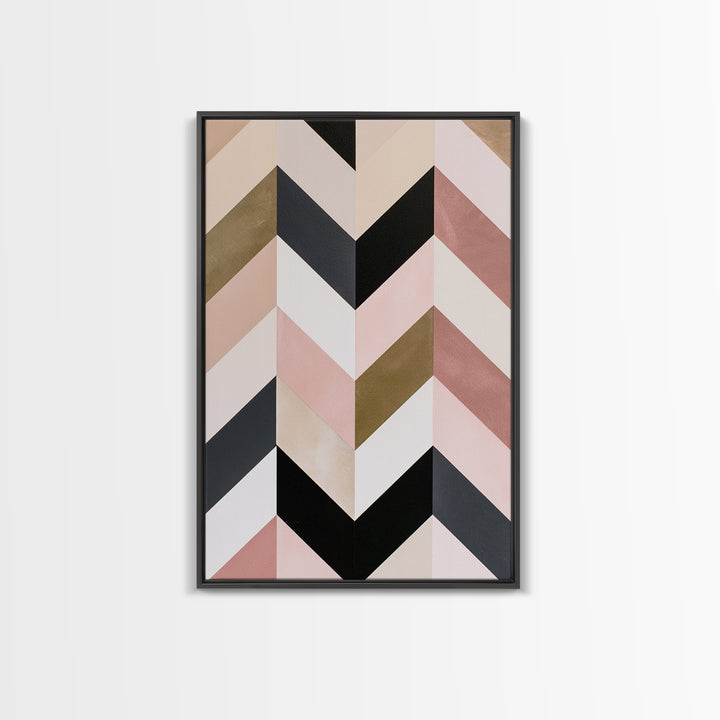 Herringbone Monochrome Pattern Framed Canvas Print, Scandinavian Art, Decor, Living Room Decor, Fine Art, Nordic, Printable Art, SCA-2x3-30