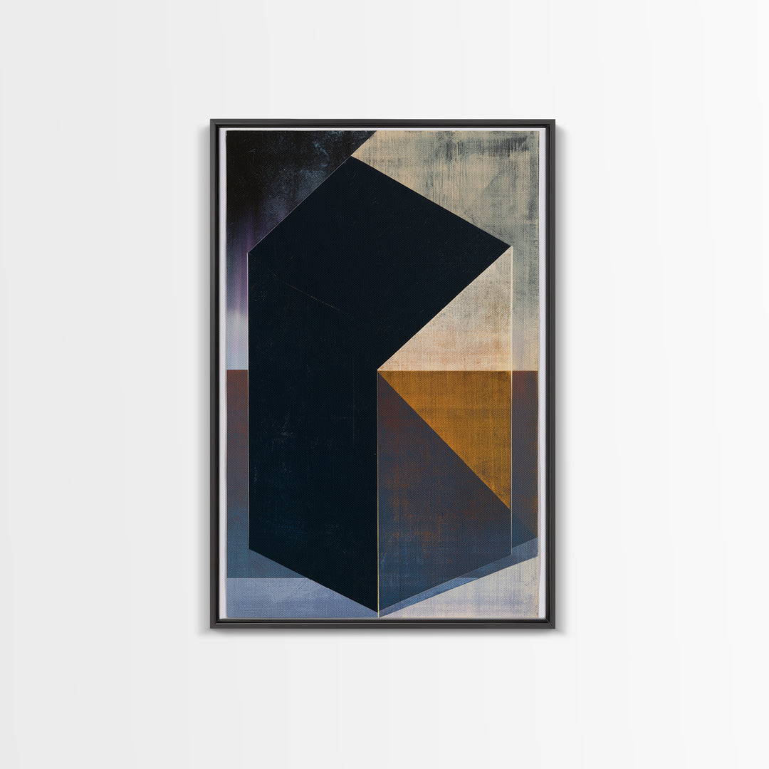 Simple Black House Shape Canvas Print, Scandinavian Art, Wall Art Print, Living Room Decor, Abstract Art, Nordic, SCA-2x3-39
