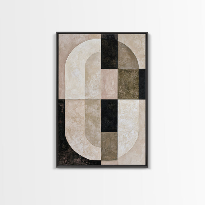 Abstract Arch Shapes Framed Canvas Print, Scandinavian Art, Mid Century Modern, Living Room Decor, Nordic, Boho Wall Art, SCA-2x3-46