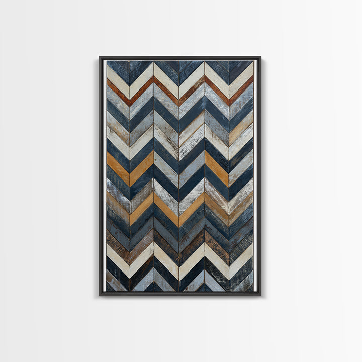 Herringbone Monochrome Pattern Canvas Print, Scandinavian Art, Original Painting, Living Room Decor, Fine Art, Nordic, SCA-2x3-54