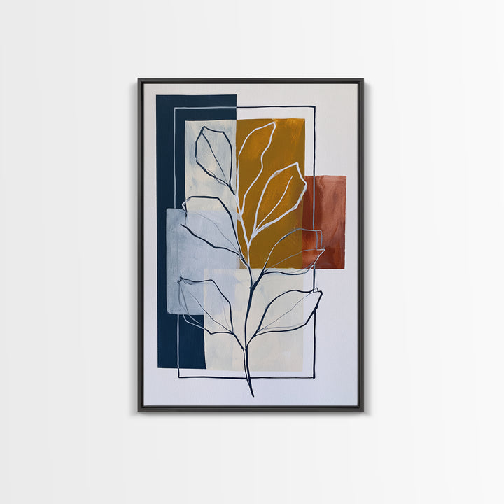 Pale Oak Botanical Line Drawing Canvas Print, Scandinavian Art, Boho Decor, Living Room Decor, Fine Art, Nordic, Luxury Decor, SCA-2x3-61