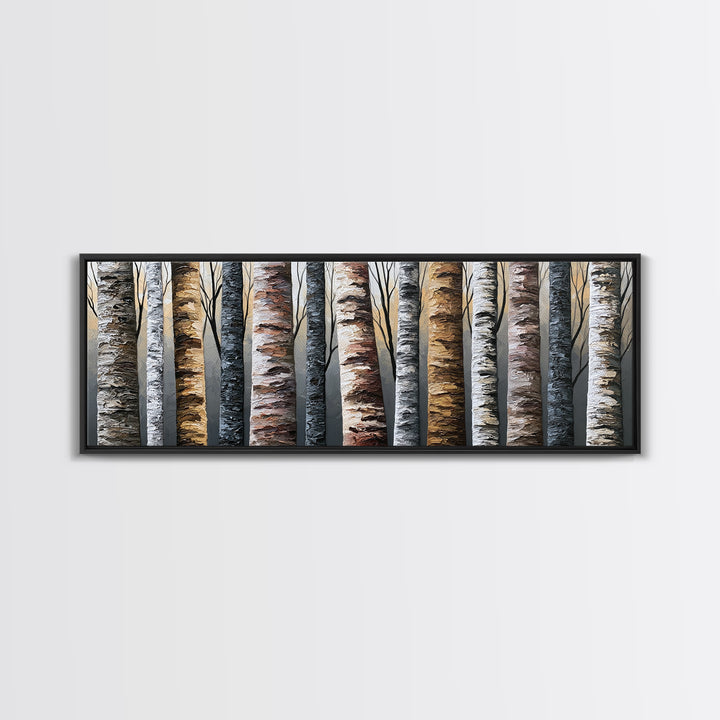 Birch Tree Trunks Canvas Print, Scandinavian Art, Modern Decor, Living Room Decor, Abstract Art, Nordic, Wall Decor, Art Print, SCA-3x1-25