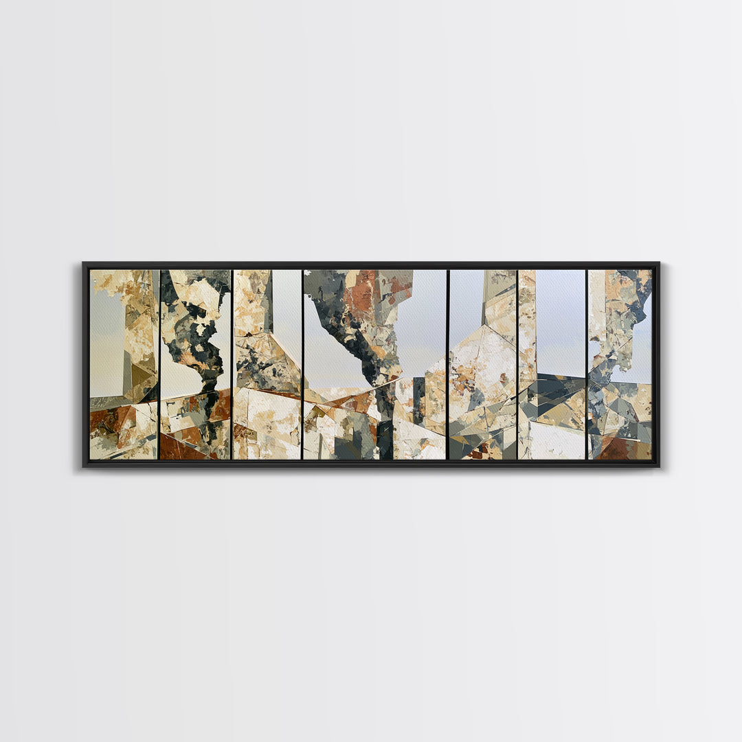 Winter Cabin Smoke Canvas Print, Scandinavian Art, Printable Art, Living Room Decor, Abstract Art, Nordic, Modern Art, SCA-3x1-34