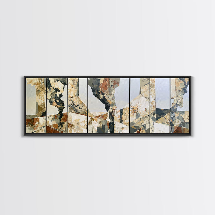 Winter Cabin Smoke Canvas Print, Scandinavian Art, Printable Art, Living Room Decor, Abstract Art, Nordic, Modern Art, SCA-3x1-34