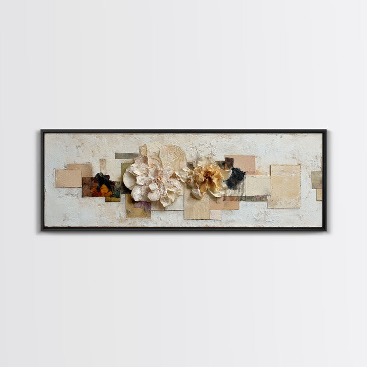 Single Black Branch on Warm White Background Canvas Print, Scandinavian Art, Neutral Decor, Living Room Decor, Fine Art, Nordic, SCA-3x1-36