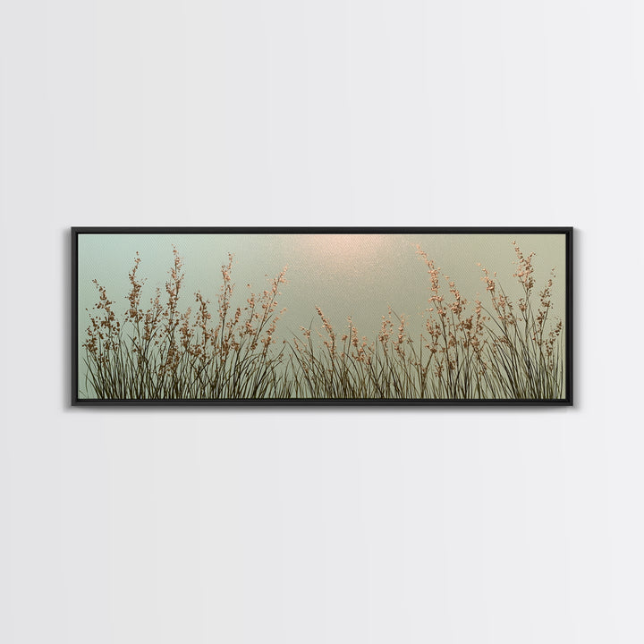 Minimal Meadow Flowers Canvas Print, Scandinavian Art, Boho Wall Art, Living Room Decor, Fine Art, Nordic, Modern Decor, SCA-3x1-50