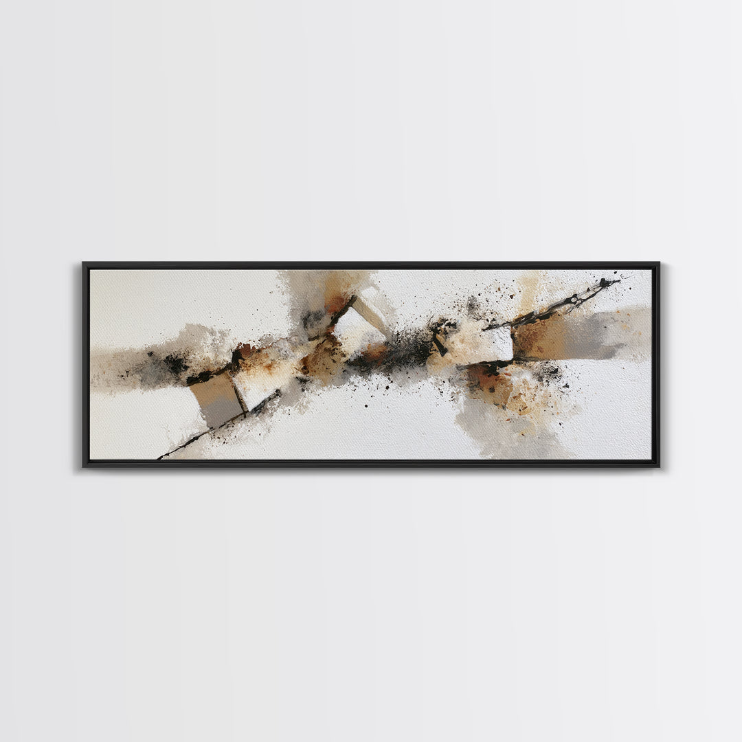 Soft Wool Texture Abstract Framed Canvas Print, Scandinavian Art, Mid Century Modern, Living Room Decor, Abstract Art, Nordic, SCA-3x1-59