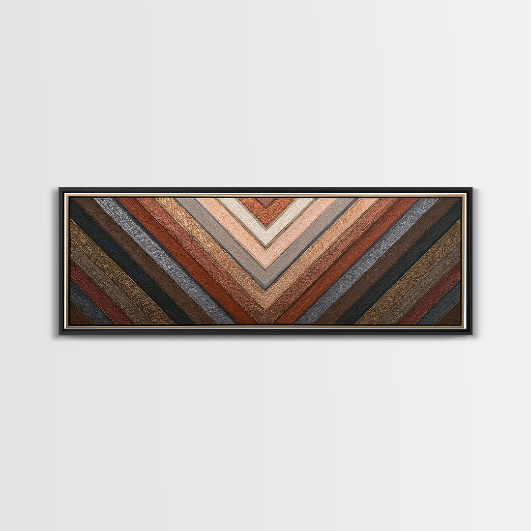 Herringbone Monochrome Pattern Canvas Print, Scandinavian Art, Minimalist Decor, Living Room Decor, Oil Painting, Nordic, SCA-3x1-62