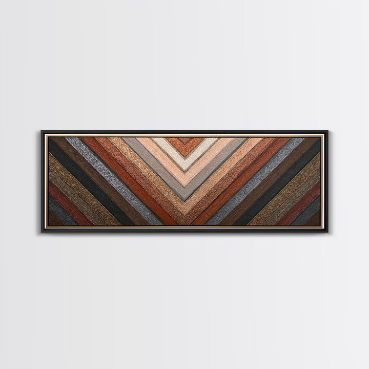 Herringbone Monochrome Pattern Canvas Print, Scandinavian Art, Minimalist Decor, Living Room Decor, Oil Painting, Nordic, SCA-3x1-62